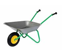Carretilla Rolly Toys para niños (color verde/gris, carretilla de jardín con neumáticos inflables, carretilla de metal, con asas de plástico) 271757