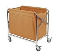 Carretillas De Mano Móviles Para Almacenamiento, Carritos De Cocina, Carrito Plegable Para Ropa Blanca, Carrito Clasificador De Lavandería Para Hotel Con Rueda De Freno ,Ginger Yellow-87X52X78Cm