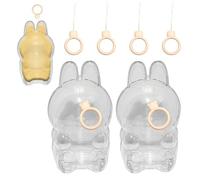 Carreuty Funda Protectora Llavero Have a Seat, 2 llaveros, 4 Cordones de Silicona de Oso, Funda Protectora de PVC Transparente, Moderno y Duradero (Sentado)