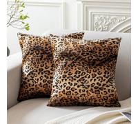 Carrie Home Fundas de cojín Decorativas de Pelo sintético con Estampado de Leopardo, para hogar, sofá o sillón, 40,6 x 40,6 cm, Set de 2 Unidades