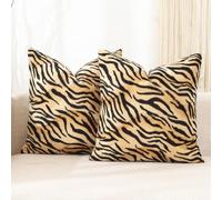 Carrie Home Juego de 2 Fundas de Almohada de Terciopelo Suave con Estampado Animal de 45,7 x 45,7 cm, decoración Moderna de casa de Campo para Dormitorio, sofá (sin Relleno)