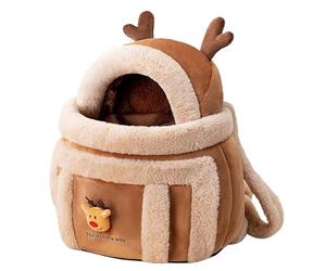 Carrier Backpack - Warm Dog And Cat Backpack Carrier, Plush Pet Travel Bag With Hand Warmer And Snack Pocket, Breathable Portable Shoulder Bag For Outdoor Trips, Hiking Daily Use