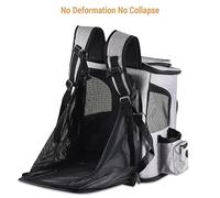 Carrier de Gatos Transpirable, Mochila Portátil de Viajes a Mascotas con Estructura Estable, Diseño Inteligente y Artesanía Rigurosa, Tela de Oxford Premium, Gris, 40*33*26 Cm, para Grandes Pequeños