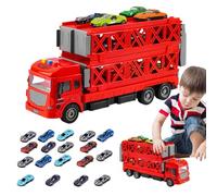 Carrier Truck Toy | Car Race Track | Racing Track Playset | Kids Truck Toy | Ejection Race Track | Light Sound Truck Foldable Race Track for Most Children, Holiday Birthday