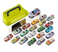 Carriere 21 Piezas de Coches de Juguete con Caja de Almacenamiento, VehíCulos Impulsados por FriccióN de Empuje y TraccióN para NiñOs de 3 4 5 6 7 AñOs