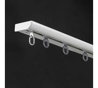 Carril de cortina de techo ultrafino Carril de cortina simple de aluminio Montaje en techo Separador de ambientes for salón/dormitorio Fácil de instalar(White,1.9m(6.2ft))