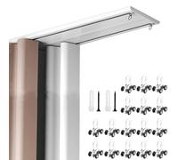 Carril de Cortina Doble Premium Sistema de Rieles de Cortin con Poleas Silenciosas Guías Decorativas 1.5m 2.3m 2.8m 3.9m 4.8m para Dormitorio Ventana Balcón Fácil Instalación(Blanca,4.1m(13.4ft))