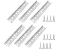 Carril DIN,6 PCS Crieles DIN de Aluminio con 12 Tornillos - Diseño Ranurado para Interruptores/Contactores Serie de Terminales Contactor Rieles de Montaje Inoxidables de 200 mm x 35 mm (Roscas M4)