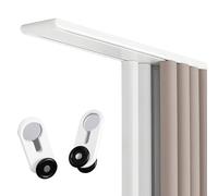 Carril Doble Para Cortinas De Aluminio, 0.7m 1m 2m 3m 4m 5m 6m - Sistema De Carril De Techo Con 20 Poleas Silenciosas - Separador De Ambientes Para Salón, Dormitorio, Caravanas(White,1.6m)