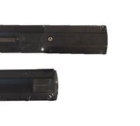 Carril LED 4 vías negro 1 metro, incluye conector de corriente y tapa final, ideal para iluminación en espacios comerciales y domésticos.