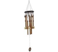Carrillón de Viento Antiguo con diseño Retro, decoración Colgante para Exteriores, 10 Tubos de Aluminio para jardín, Patio y terraza, carrillón de Viento Ligero de Madera con un