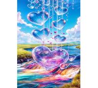 Carrillón de Viento Corazón de río - Puzle de 1000 Piezas - Rompecabezas DIY Pintura, Entretenimiento Creativo, para Adultos Mayores de 14 años Decoración del Hogar