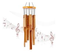 Carrillón de viento de bambú - Carrillón de viento grande de madera - Para interiores y exteriores - Carrillón de viento para jardines