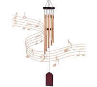 Carrillon de Viento Exterior, 8 Tubos de aleación de Aluminio, ampanas de Viento para Jardin, arbol, casa de Madera,Decoracion casa (Dorado)