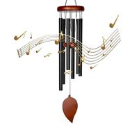 Carrillon de Viento Exterior, 82cm Carrillones de Viento, Campanas de Viento para Jardin, Campanas de Metal, Timbre de Viento, Wind Chimes con 6 Tubos de Vientos, Decoracion para Hogar, Patio, Arbol