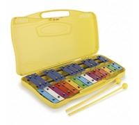 Carrillón Xilófono Cromático Escolar 25 Teclas - Metalófono Glockenspiel con Estuche y Mazos, Instrumento Musical Educativo para Niños