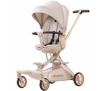 carriola ligero de lujo V16 plegable para carriola, carriola de viaje para avión, diseño giratorio de 360°, carro de tendencia para bebé, cesta de almacenamiento y toldo impermeable, carriola de niño