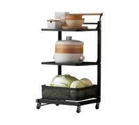 Carrito ajustable para microondas con ruedas, estante de almacenamiento de cocina blanco con cesta de malla para una fácil organización en sala de estar, cocina y balcón, 40,5 x 34 cm