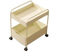 Carrito almacenamiento,mesa auxiliar ruedas,material metálico,resistente duradero,para sala estar,biblioteca,dormitorio oficina white
