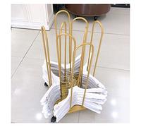 Carrito apilador de Perchas 4 en 1, Organizador de Perchas de pie, Soporte móvil con Ruedas para lavandería y Centro Comercial (Dorado, 39 x 39 pulgad