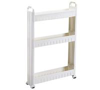 Carrito Auxiliar Con Ruedas, 10cm Slim Rolling Carro De Almacenamiento, Skinny Mobile Kitchen Pantry Cart With Wheels, Slide Out Utility Narrow Rolling Cart Easy Assemble For Tight Spaces, White ( Col