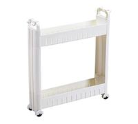Carrito Auxiliar Con Ruedas, 10cm Slim Rolling Carro De Almacenamiento, Skinny Mobile Kitchen Pantry Cart With Wheels, Slide Out Utility Narrow Rolling Cart Easy Assemble For Tight Spaces, White ( Col