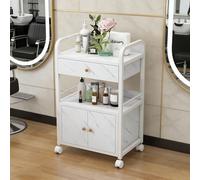 Carrito auxiliar de peluquería con ruedas, estación de trabajo móvil para estilistas, mueble organizador de herramientas para peluquería, tocador estrecho para manicura (50 * 33 * 80 cm)(B)
