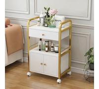 Carrito auxiliar de peluquería con ruedas, estación de trabajo móvil para estilistas, mueble organizador de herramientas para peluquería, tocador estrecho para manicura (50 * 33 * 80 cm)(C)