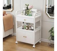Carrito auxiliar de peluquería con ruedas, estación de trabajo móvil para estilistas, mueble organizador de herramientas para peluquería, tocador estrecho para manicura (50 * 33 * 80 cm)(A)