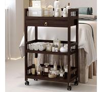 Carrito Auxiliar Médico 3 Niveles con Ruedas y Cajón, Carro De Peluqueria Profesional, Estante Móvil para Salón de Uñas y Tatuaje(51cm)