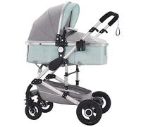 Carrito Bebé 3 En 1, Silla De Paseo, Cochecito De Aleación De Aluminio Plegable, Cochecito De Bebé Convertible De Alto Paisaje, Cochecito De Bebé Con Capota Ajustable(/Green)