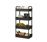 carrito cocina 1 carrito de almacenamiento de plástico rodante de 3-4-5 capas con reposabrazos-organizador multihabitación que ahorra espacio, acabado mate Carritos de servicio(4-layer Off white)