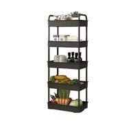 carrito cocina 1 carrito de almacenamiento de plástico rodante de 3-4-5 capas con reposabrazos-organizador multihabitación que ahorra espacio, acabado mate Carritos de servicio(5-layer Off white)