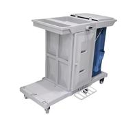 Carrito comercial de limpieza con bolsa de almacenamiento para servicio de habitaciones, hotel, personal de limpieza, latón