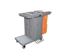 Carrito comercial de limpieza con bolsa de almacenamiento para servicio de habitaciones, hotel, personal de limpieza, latón