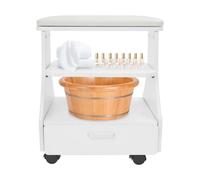 Carrito con ruedas de salón de belleza, para baño de pies, spa portátil, reposapiés, pedicura, manicura, funiture masaje, mesa de salón de pies, manicura de pies, masaje de pies