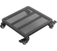Carrito cuadrado grande con ruedas y frenos, soporte resistente para jardín interior y exterior, negro, 40 x 40 cm