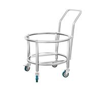 Carrito de acero inoxidable con ruedas, diseño antivuelco para olla de sopa y cubo de basura, ideal para uso comercial en cocina