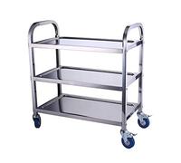 Carrito de acero inoxidable multicapa con 2 ruedas de bloqueo, carrito de cocina, carrito de servicio, estante de almacenamiento para catering, para hotel, restaurante, hogar, hospital, B-95cm*50cm*95