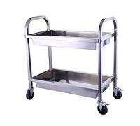 Carrito de acero inoxidable multicapa con 2 ruedas de bloqueo, carrito de cocina, carrito de servicio, estante de almacenamiento para catering, para hotel, restaurante, hogar, hospital, D-95cm*50cm*95