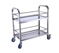 Carrito de acero inoxidable multicapa con 2 ruedas de bloqueo, carrito de cocina, carrito de servicio, estante de almacenamiento para catering, para hotel, restaurante, hogar, hospital, C-85 cm x 45 c