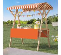 Carrito de alimentos plegable para negocios, puesto de mercado de agricultores ligero con toldo, quiosco de vendedor de madera para venta de helados y alimentos