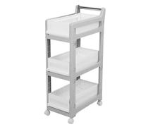 Carrito de almacenamiento con cajones deslizantes, carrito de utilidad rodante, carrito de almacenamiento móvil de 3 niveles para cocina con ruedas bloqueables para cocina, baño, (3 capas)