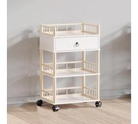 Carrito de almacenamiento con ruedas de bambú de 3 niveles, estante multiusos con ruedas, adorno para cocina, baño, sala de estar y rabia, solución de almacenamiento elegante y funcional para el hogar