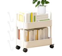 Carrito De Almacenamiento De 2 Niveles - PP 37x25x43,5 Cm | Organizador Giratorio Con Ruedas | Estante Doméstico De Ahorro De Espacio Para Juguetes, Libros, Utiles Escolares, Ordenación De Estan