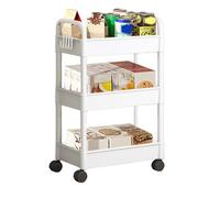 Carrito de almacenamiento de 3 niveles con ruedas, organizador de carrito rodante, fuerte capacidad de carga, organizador de estantería móvil que ahorra espacio para cocina, oficina, baño, dormitorio