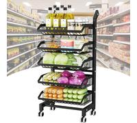 Carrito de almacenamiento de cocina rodante, estante organizador móvil de 4 niveles para frutas, verduras y aperitivos, versátil para uso doméstico o comercial