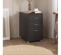 Carrito de almacenamiento de documentos de metal móvil con ruedas y archivador vertical con cerradura debajo del escritorio, cajones para oficina y hogar