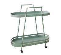 Carrito de Almacenamiento de Hierro Negro con Bandeja para Servir, Ideal para Cocina y baño. Estante de Almacenamiento portátil con Ruedas. Carrito rodante de 2 Niveles.