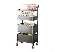 Carrito de almacenamiento delgado con ruedas, estantería móvil estrecha para cocina, baño, estante de alambre de metal con ruedas bloqueables, organizador de espacio estrecho para lavandería (5